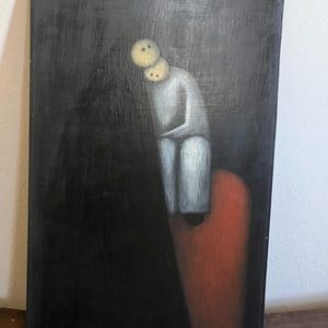 Mother and child Mexican Art Deco original painting